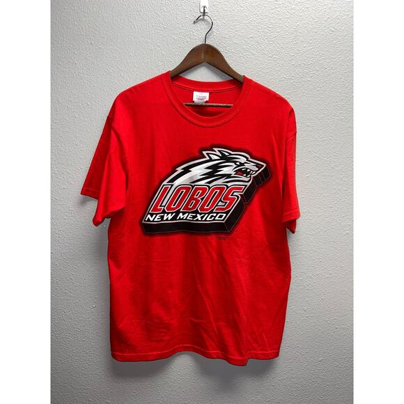 Vintage Lobos New Mexico Shirt College University Red Graphic Tee Zia Graphics L - Picture 1 of 10